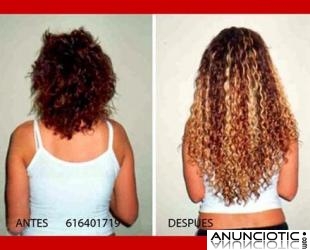 Vendo extensiones queratina pelo natural rizado a 0,75� c/u.50cm largo