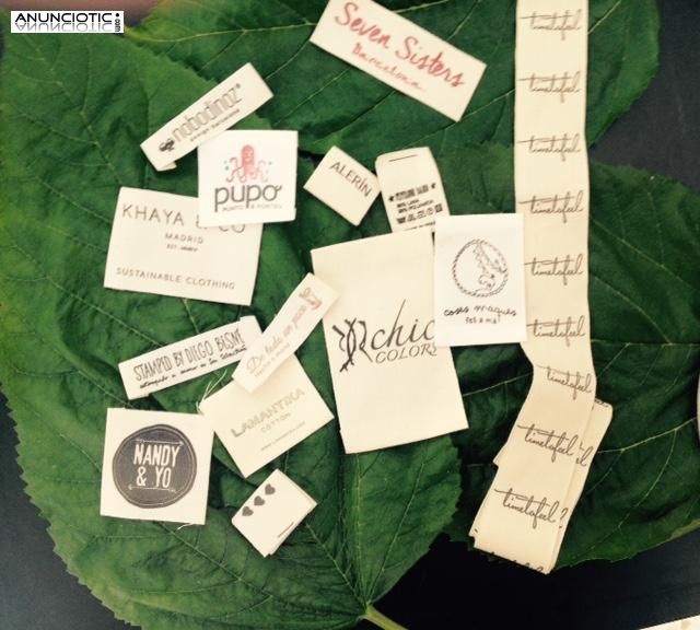 Etiquetas ropa personalizadas en algod&oacute;n natural