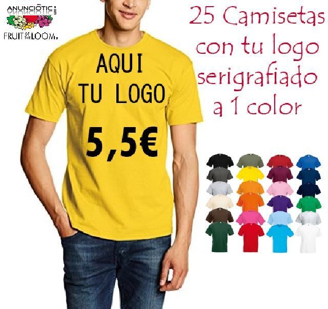 25 Camisetas personalizadas con tu logo x solo 5,50 � unidad