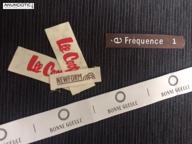 Etiquetas algod&oacute;n personalizadas con logos