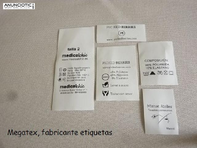 Etiquetas de algod&oacute;n para ropa delicada
