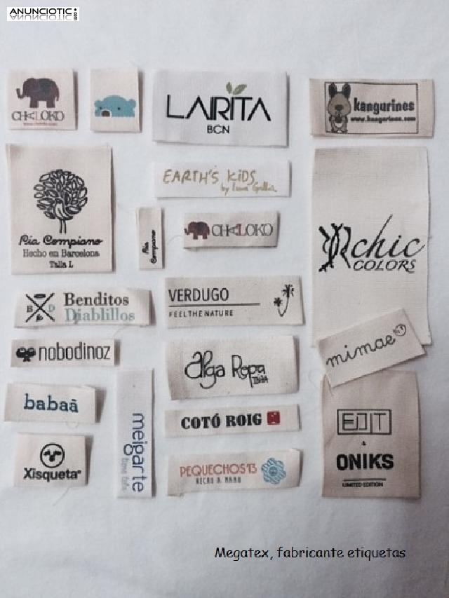 Etiquetas de algod&oacute;n para ropa delicada
