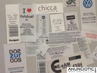 Etiquetas de s&iacute;mbolos para identificar composici&oacute;n, Megatex