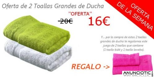 Oferta en 2 toallas grandes de ducha 100% algod&oacute;n