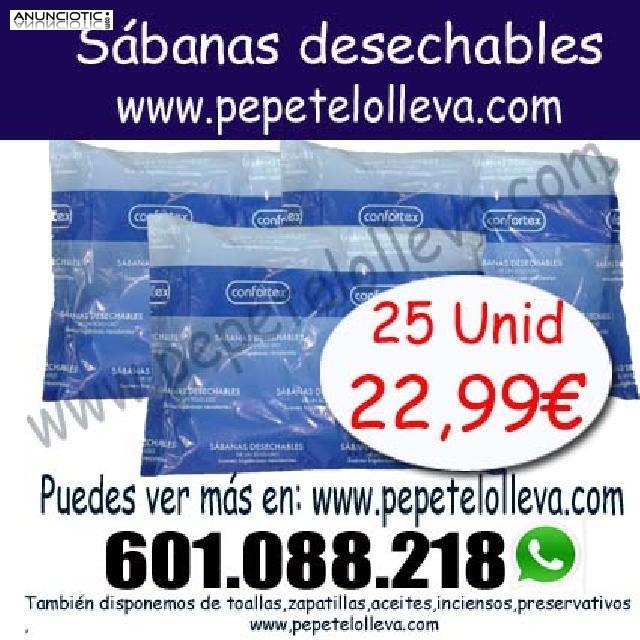25 sábanas desechables 22,99  en pepetelolleva.com