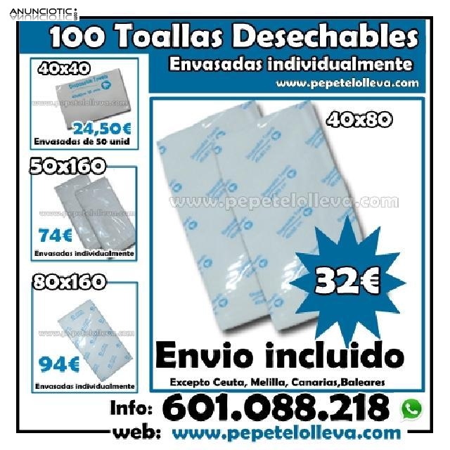 100 toallas desechables 40x80  32� env&iacute;o incluido