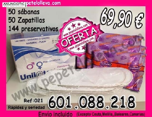 50 s&aacute;banas, 50 zapatillas y 144 preservativos por 69,90 �
