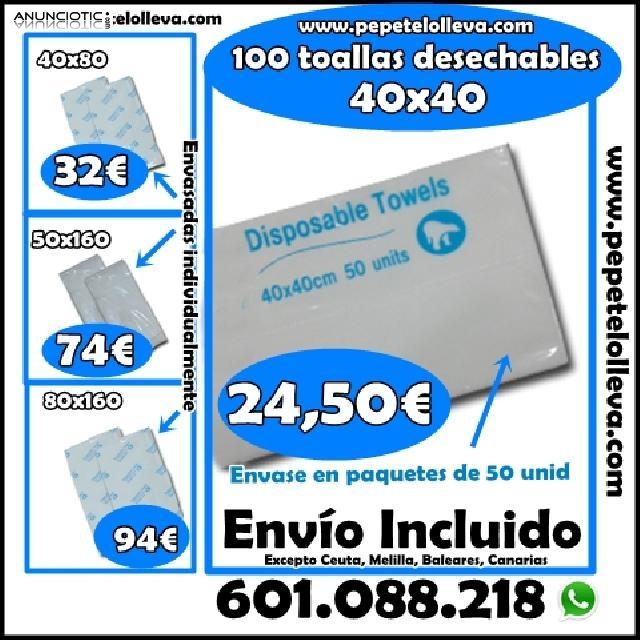 100 toallas de 40x40 24,50�  env&iacute;o incluido.