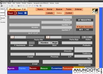 Programa de Gesti&oacute;n de Servicios y Facturaci&oacute;n Profesional ProServer &iexcl;&iexcl; GRATIS !!