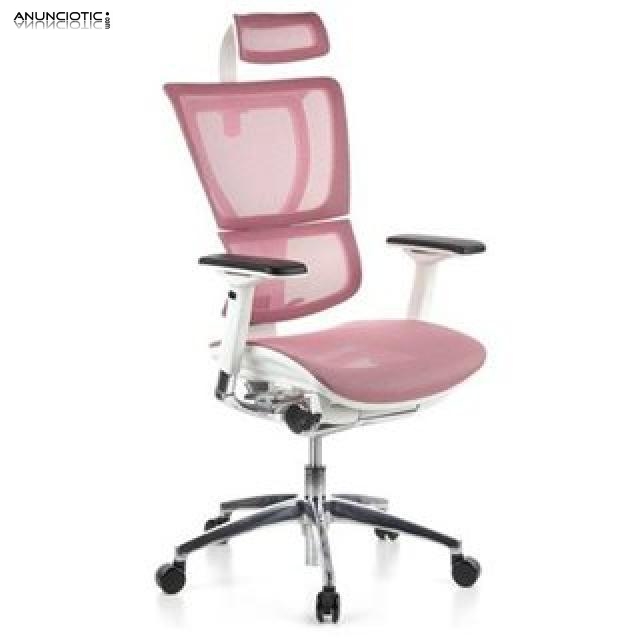 Silla ergon&oacute;micacolor rosa claro