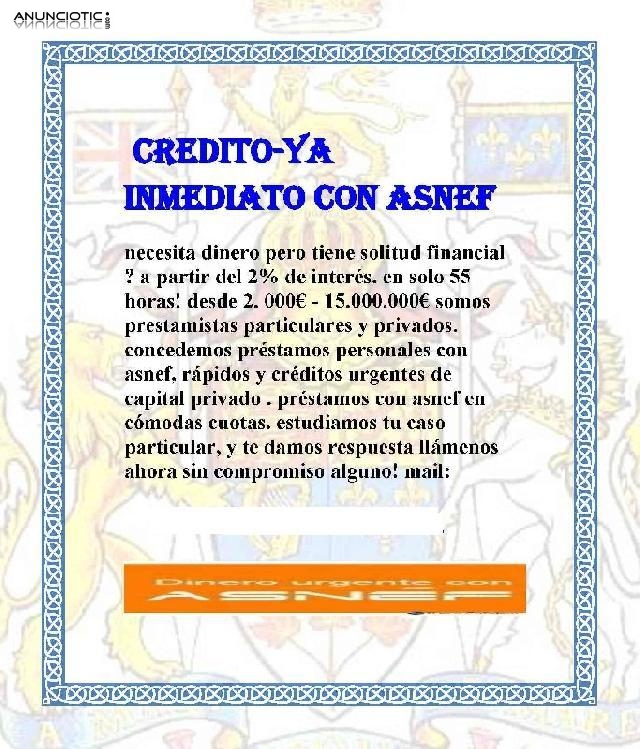 Cr&eacute;dito r&aacute;pido y eficaz con asnef
