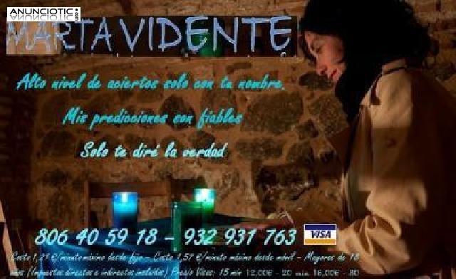 Marta Vidente fiable. Fechas exactas 18�30 min.Tarot 806405918
