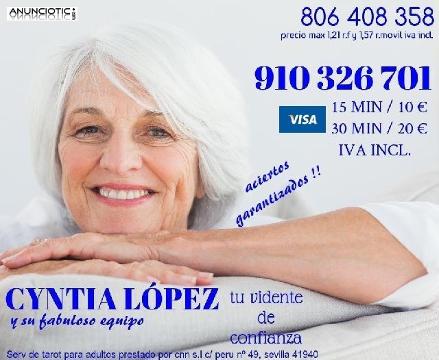 CYNTIA L&Oacute;PEZ vidente natural y m&eacute;dium 910 326 701 OFERTAS
