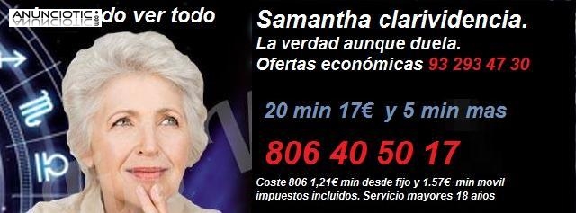 Clarividente sentimental, s&oacute;lo la verdad. 932 934 730. Tarotista Samantha