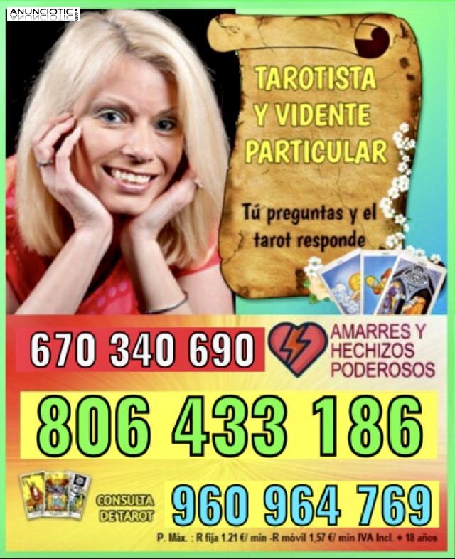 Vidente eficaz espa&ntilde;ola sin gabinetes tarotista especial de amor