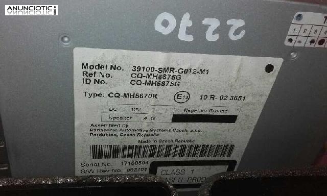 Sistema de audio radio cd honda civic a&ntilde;o 2010