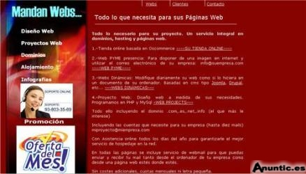 SERVICIO DE DOMINIO, HOSTING, CORREOS Y P&Aacute;G WEB, 150�