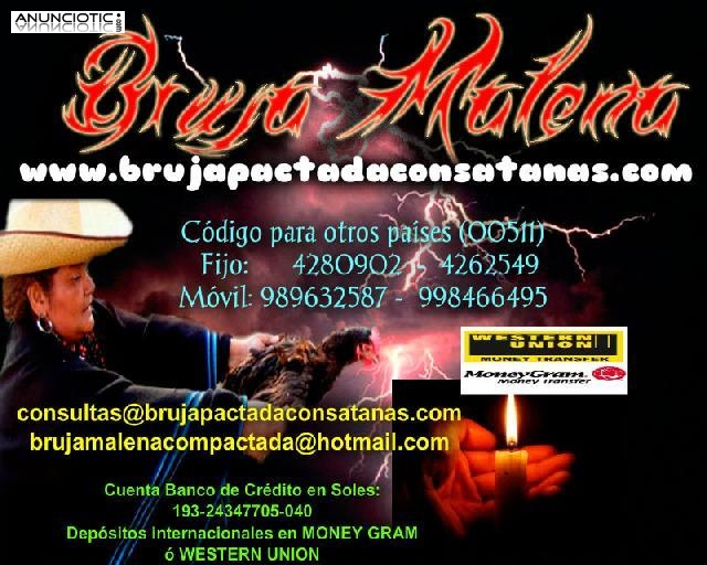 AMARRES Y HECHIZOS DE AMOR &Uacute;NICOS EN EL PER&Uacute; Y EL MUNDO  BRUJA MALENA