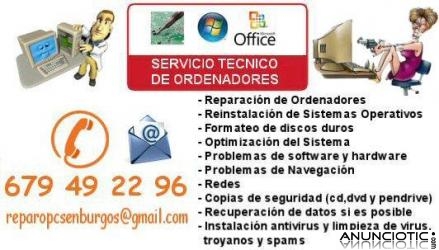 Reparaci&oacute;n de equipos inform&aacute;ticos en Burgos capital