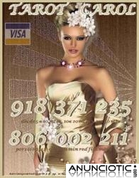 Tarot barato Carol 5� 10min 918 371 235. Tarot barato 806 002 211 por s&oacute;lo 0,42 cm min. 
