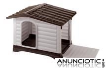 Caseta de pl&aacute;stico con porche para perros Dogvilla