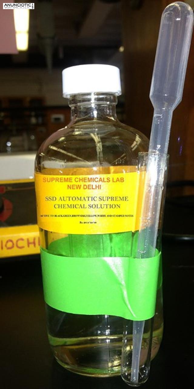 SSD QU&Iacute;MICA PARA LIMPIEZA DE NEGRO DEFACED NOTAS DE DIVISAS