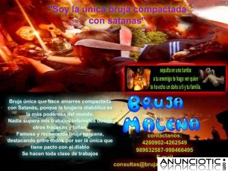 BRUJA MALENA CURA TODA CLASE DE ENFERMEDADES DESCONOCIDAS Y TE HACE VER EL DA&Ntilde;O 