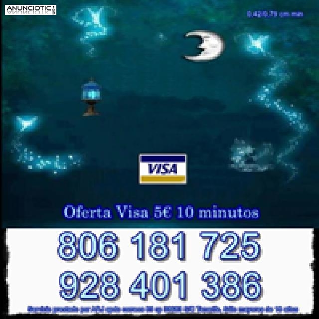 Tarot econ&oacute;mico rayo de Luna solo 0,42 cm min. Visa 5 � 10 min. 