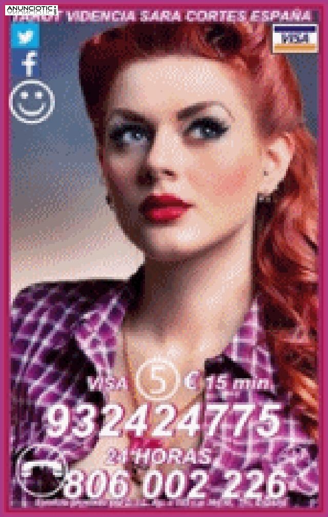 Tarot Visa  Sara Cortes 932 424 775  desde 5� 15 min, 8� 20mts 10