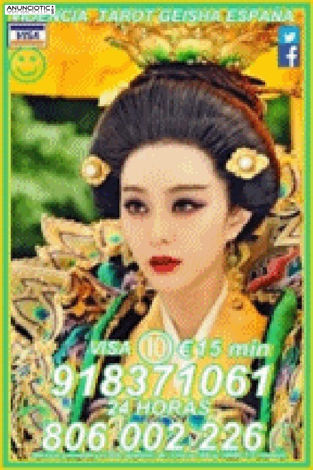 Tarot y Videncia Geisha Visa desde 5� 15 MIN  online espa&ntilde;ol 918 371 061.