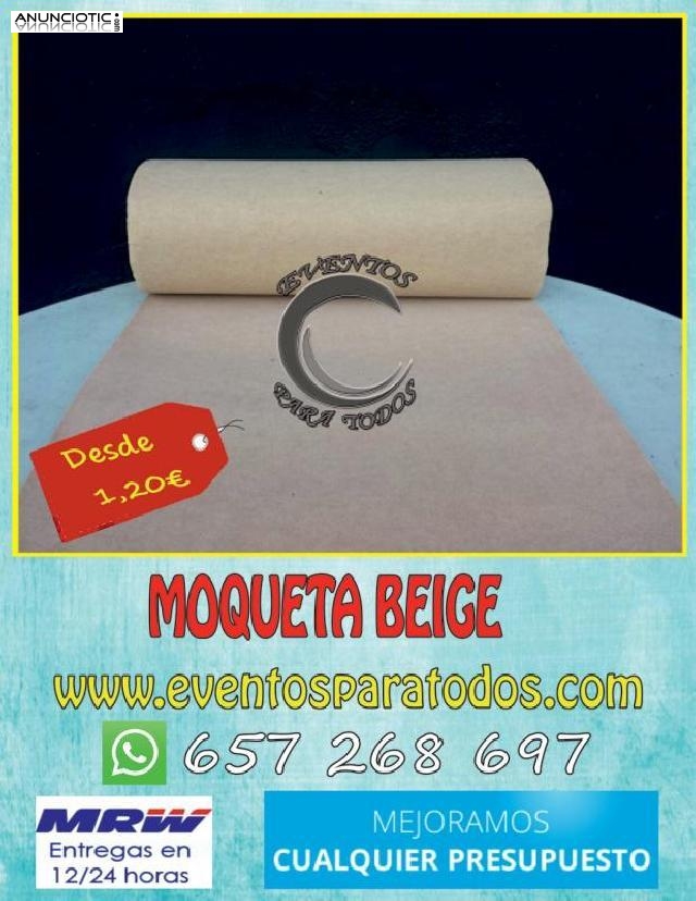 Alfombra beige econ&oacute;mica para ferias