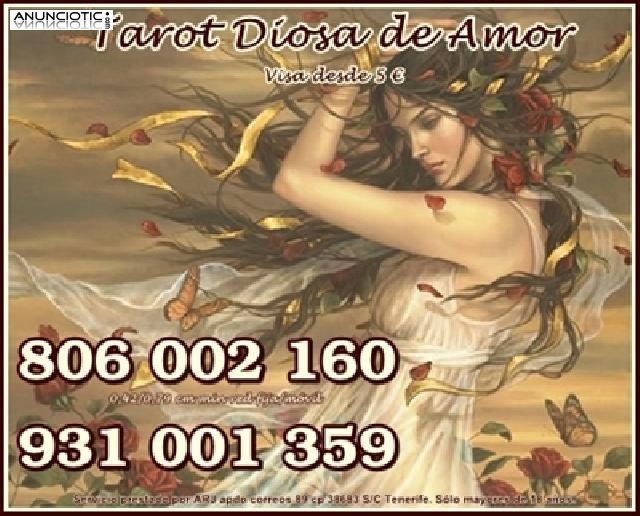 Tarot Diosa de Amor Visa desde 5� 10 min. 806 s&oacute;lo 0,42 cm min. 