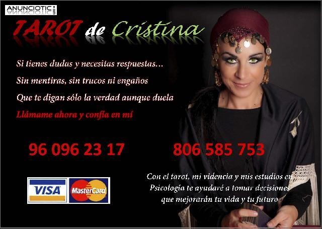 Tarot y videncia de Cristina. Tarot barato, r&aacute;pido y fiable. 
