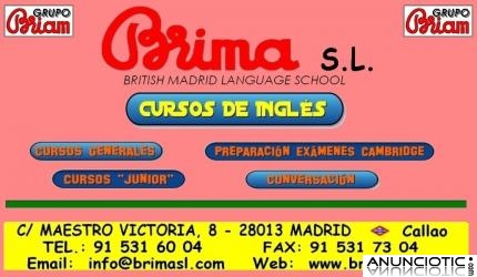 BRIMA (British Madrid Language School) - Cursos de ingl&eacute;s