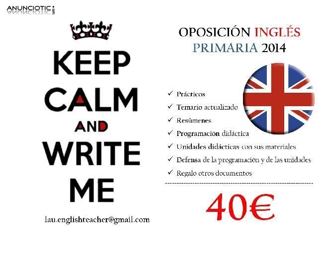 INGL&Eacute;S PRIMARIA: TEMAS+PROGRAMACI&oacute;N+U. D