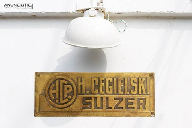Placa de motor h. cegielski sulzer. a&ntilde;os 50