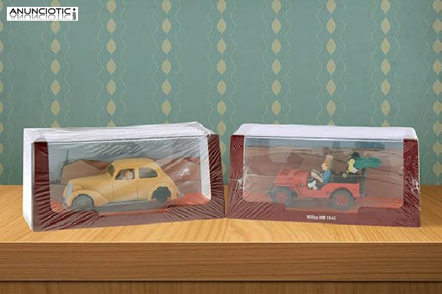 Lote dos coches de t&iacute;ntin  escala 1/43 .