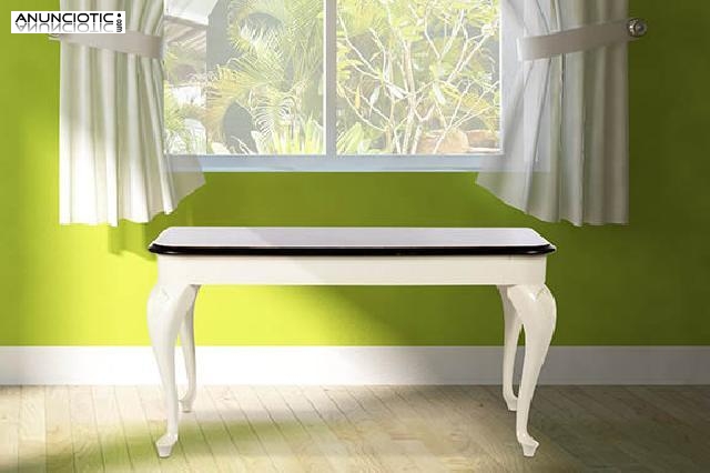 Antigua mesa de teka bicolor. a&ntilde;os 30