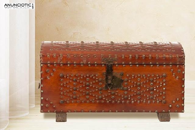 Ba&uacute;l de cuero. a&ntilde;os 60.