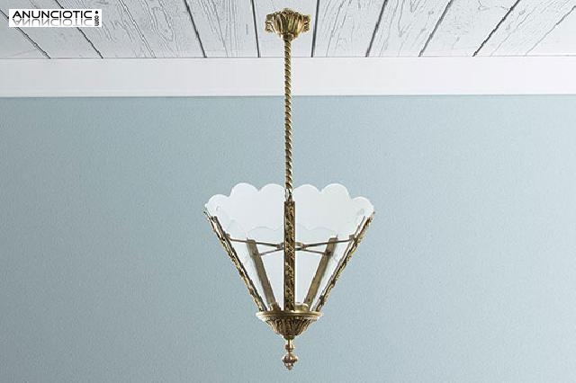 L&aacute;mpara cinco cristales. a&ntilde;os 50.