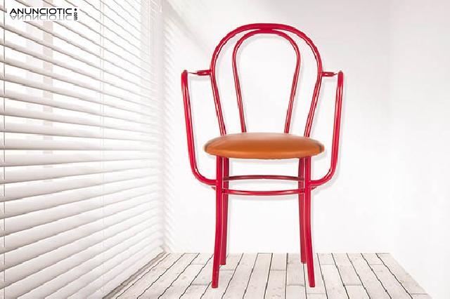 Silla  vintage met&aacute;lica estilo thonet.