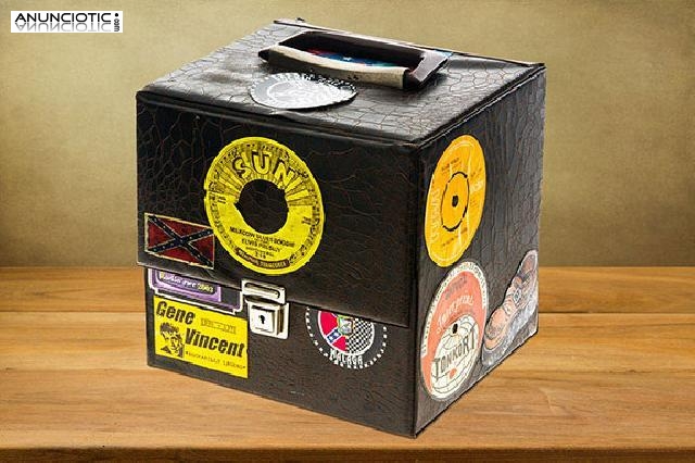 Caja de madera -skay para vinilos, a&ntilde;os 50.