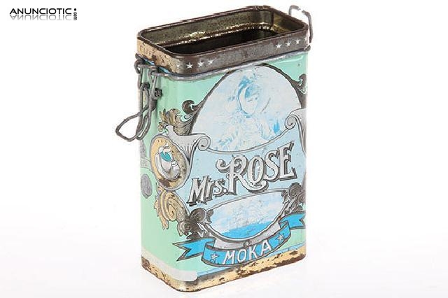 Antigua lata de caf&eacute; mrs rose