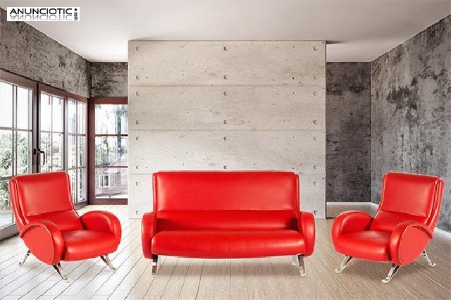 Conjunto sof&aacute; y sillones vintage