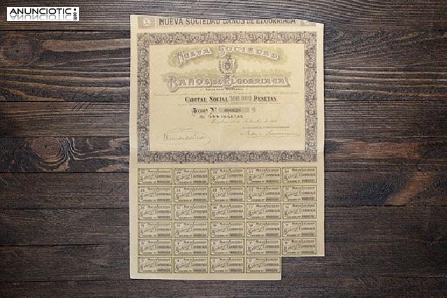 Acci&oacute;n de 1918, nueva sociedad de ba&ntilde;os de elgorriaga