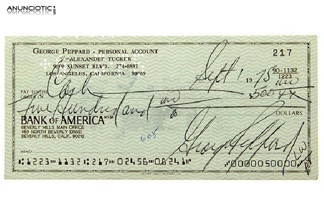 Tal&oacute;n del bank of america del actor george peppard.