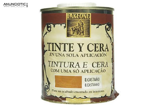 Tinte y cera casta&ntilde;o 500ml