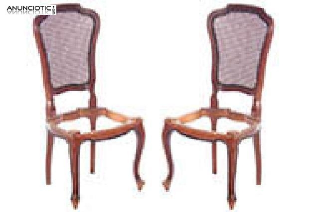 Pareja de sillas isabelinas. a&ntilde;os 30. para tapizar.