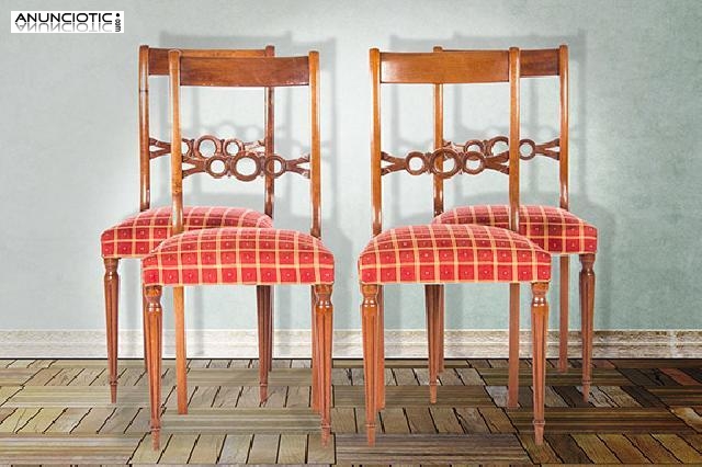 Conjunto cuatro sillas. a&ntilde;os 40