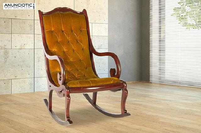Mecedora de tercipelo. a&ntilde;os 50